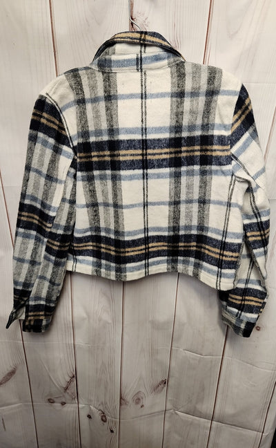 Ashley by 26 International Women's Size 8 White & Blue Plaid Jacket
