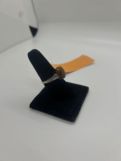Ring Size 10 Brown Stainless Silver Ring