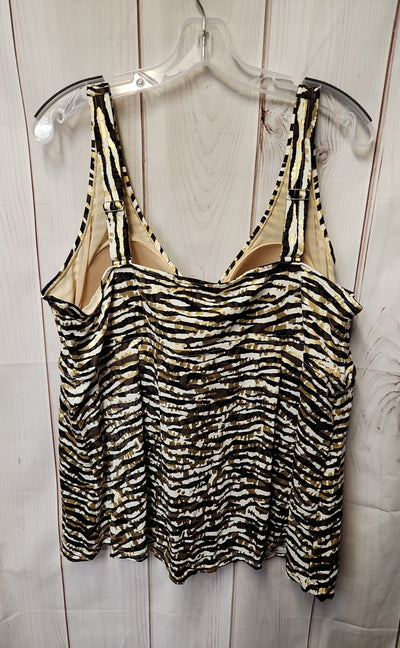 Swimsuits for all Women's Size 24 Brown Animal Print Swim Top