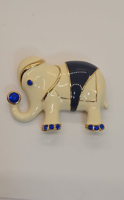 Gold Elephant Brooch Pin