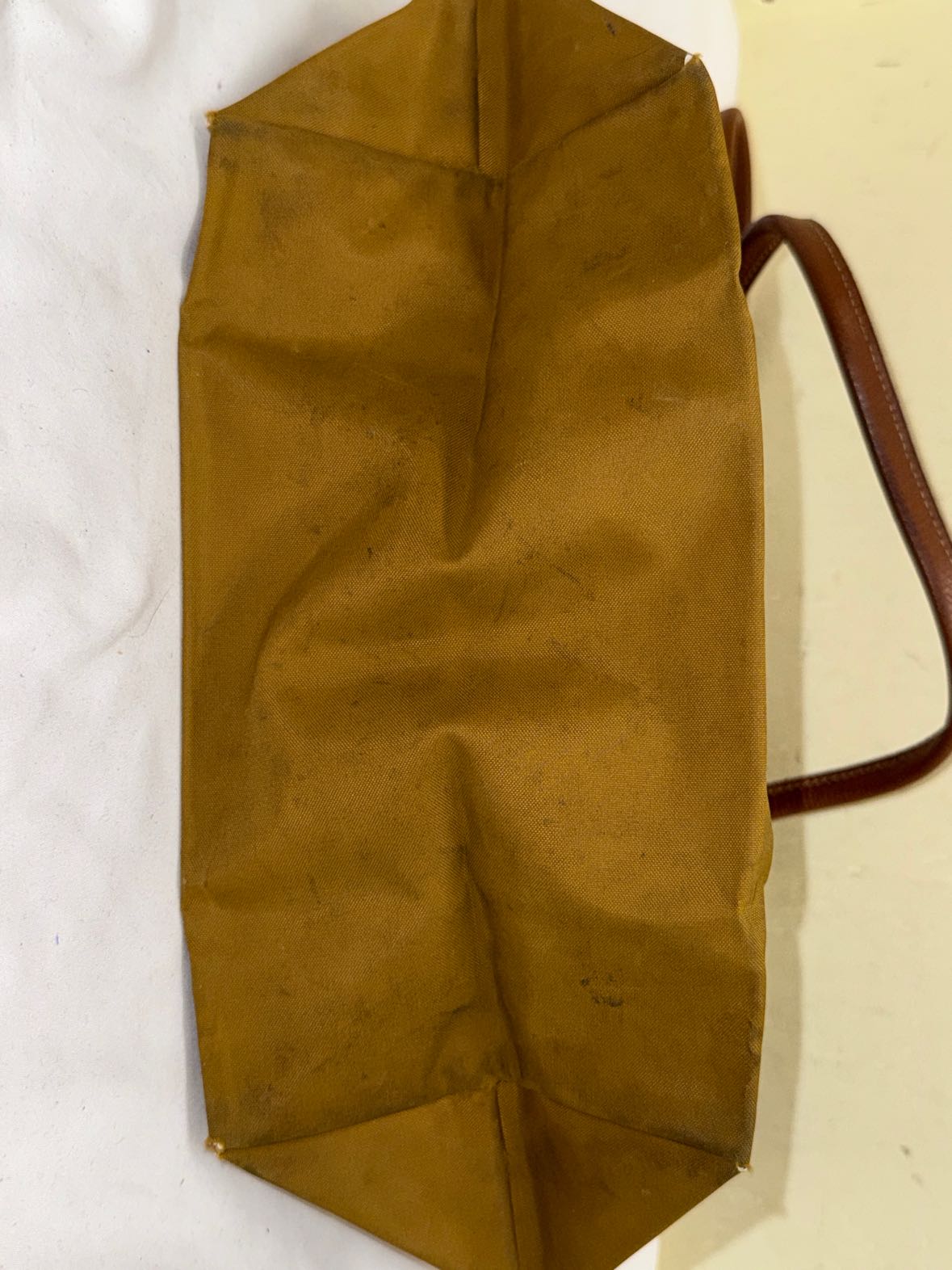 Longchamp  Le Pliage Brown Tote Bag AS IS - marks on outside & inside of bag