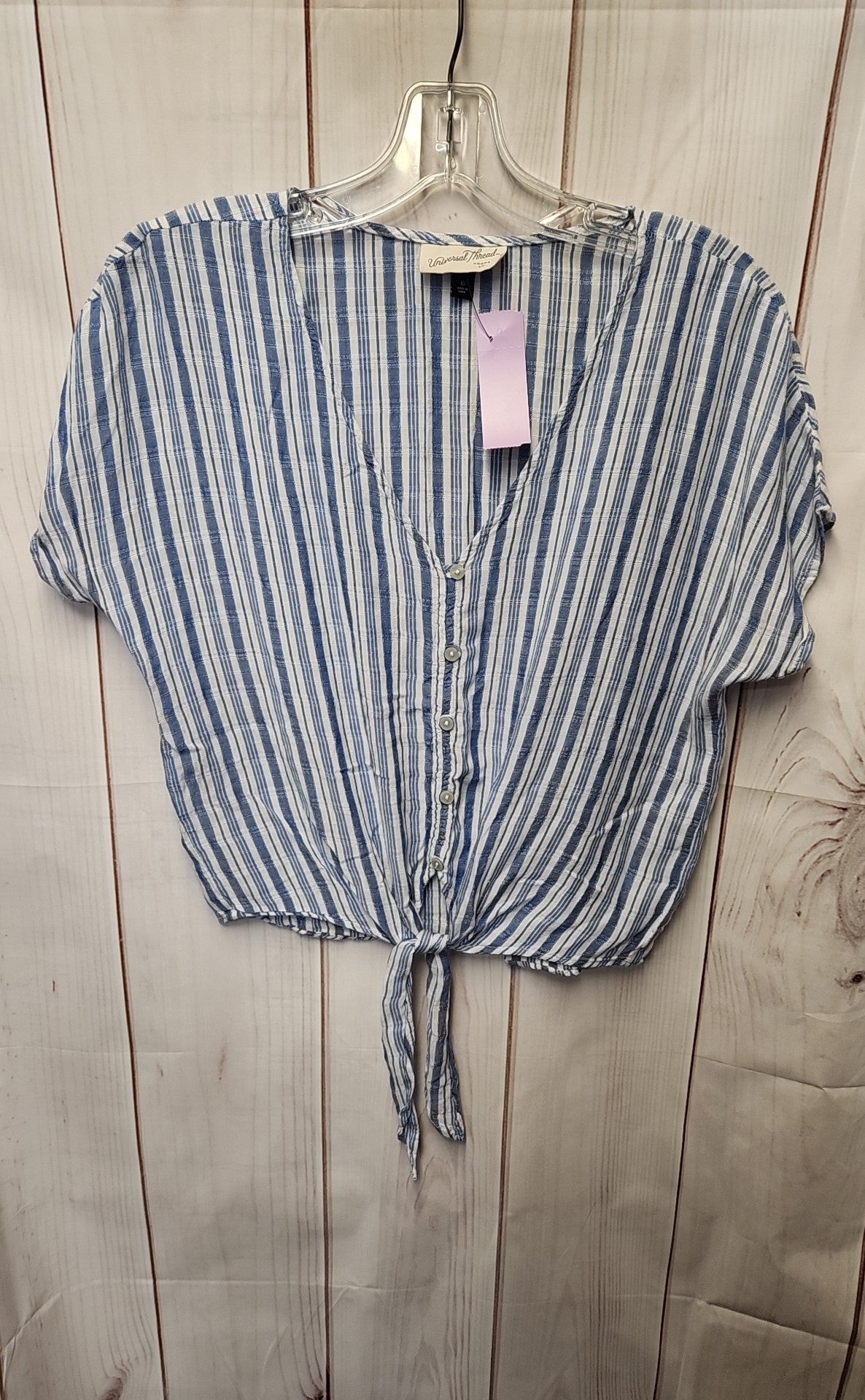 Universal Thread Women's Size XS White & Blue Short Sleeve Top