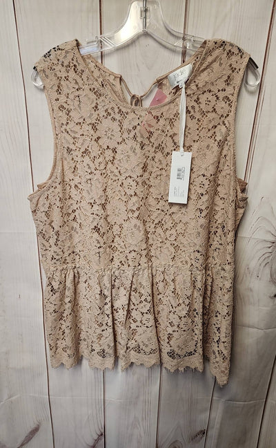 NWT Jade Johnny Was Women's Size XL Pink Sleeveless Top Royce Lace Babydoll