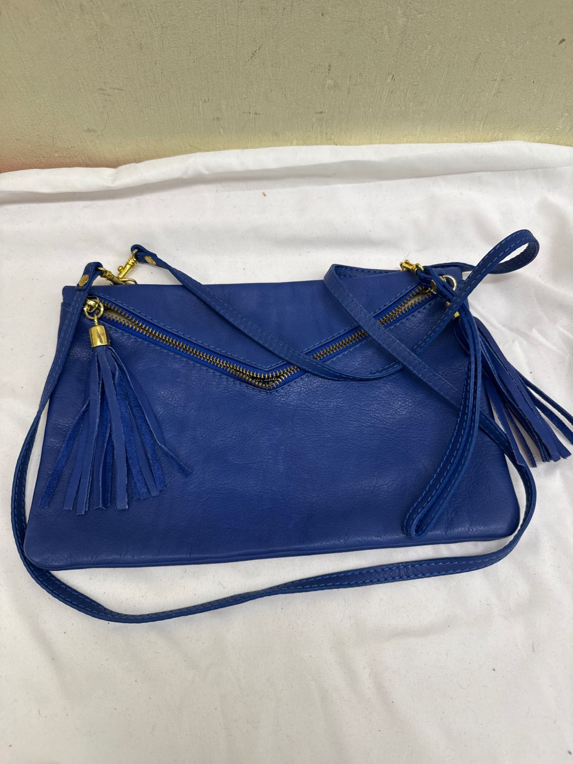 Laura Di Maggio Blue Leather Purse Bag