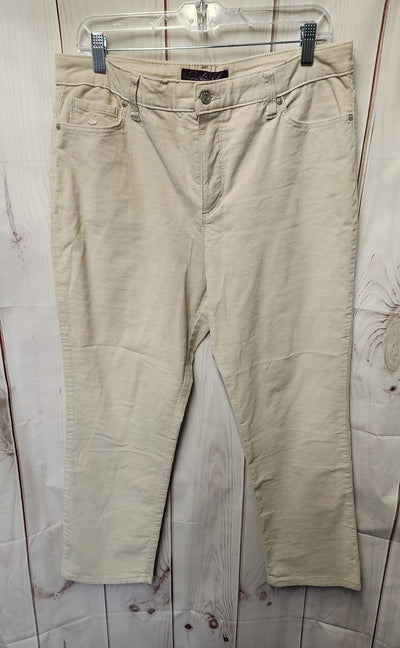 Gloria Vanderbilt Women's Size 14 Beige Corduroy Pants