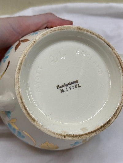 VTG Myott England M190FL Luster Ware Hand Painted White Floral Tea Pot
