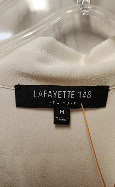 Lafayette 148 Women's Size M White Long Sleeve Top