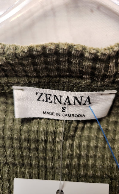 Zenana Women's Size S Green Long Sleeve Top