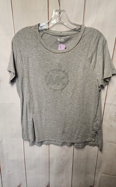 Michael Kors Women's Size L Gray Short Sleeve Top