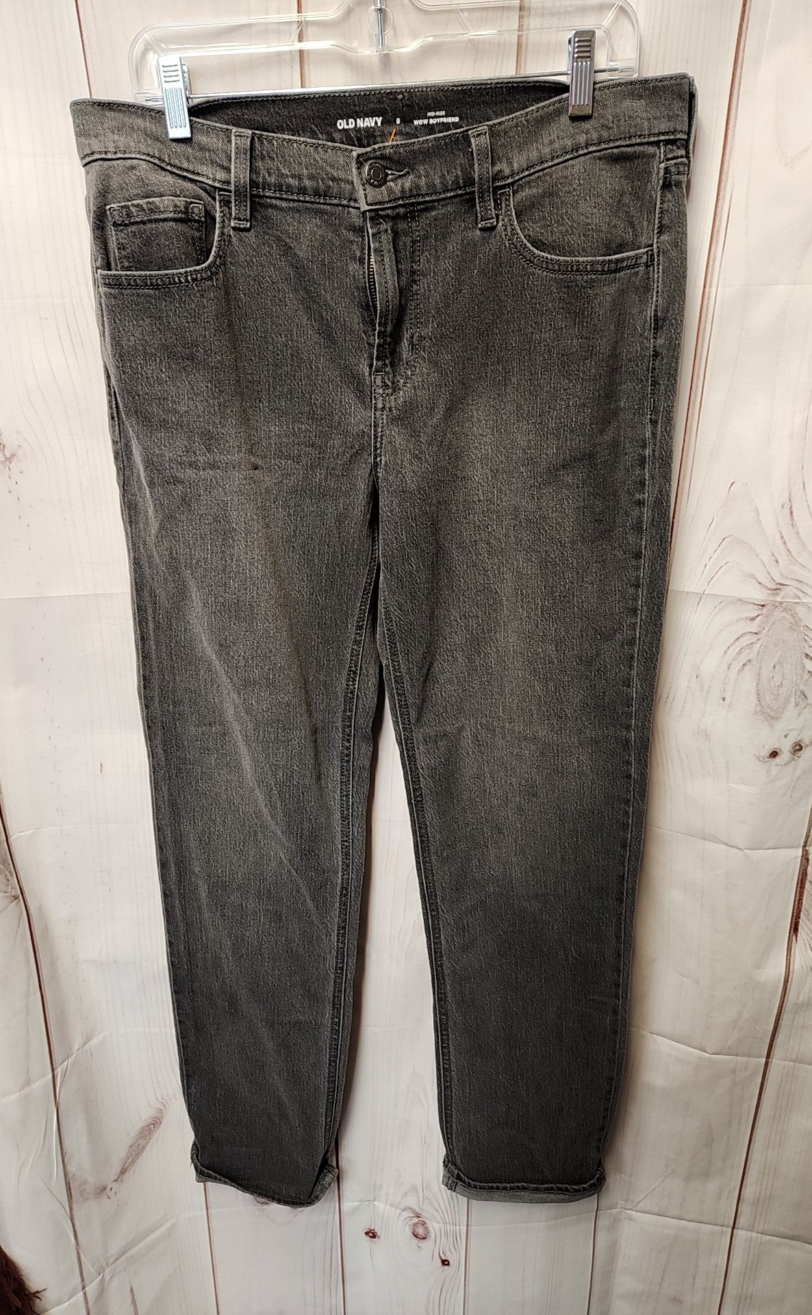 Old Navy Women's Size 29 (7-8) Black Jeans Mid Rise Wow Boyfriend