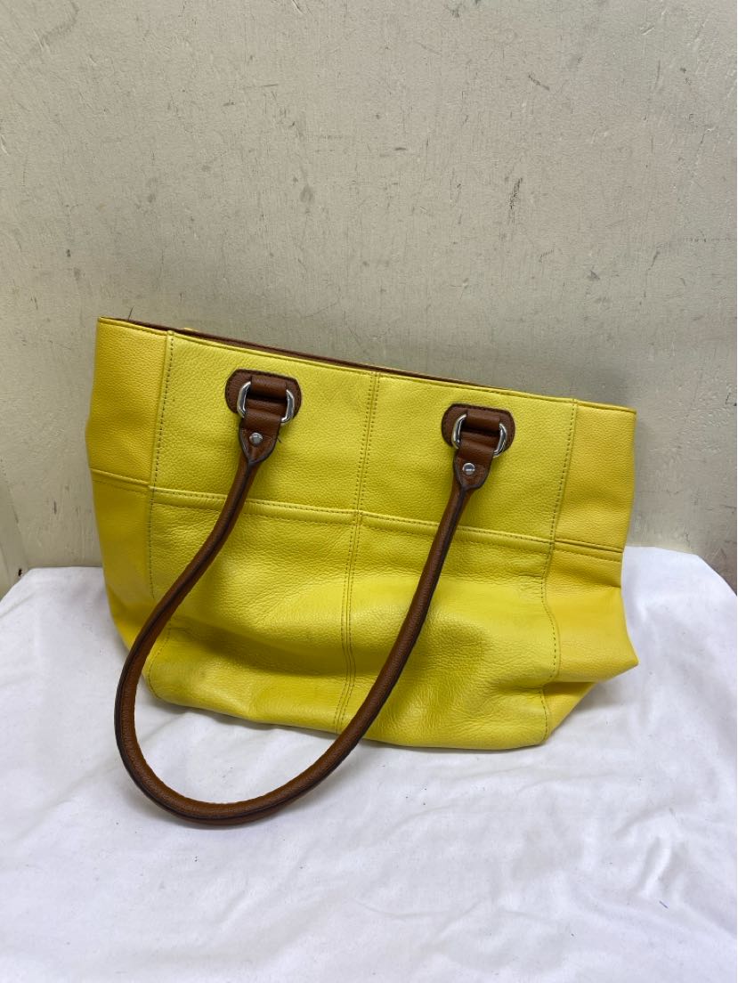 Tignanello Yellow Leather Purse Bag