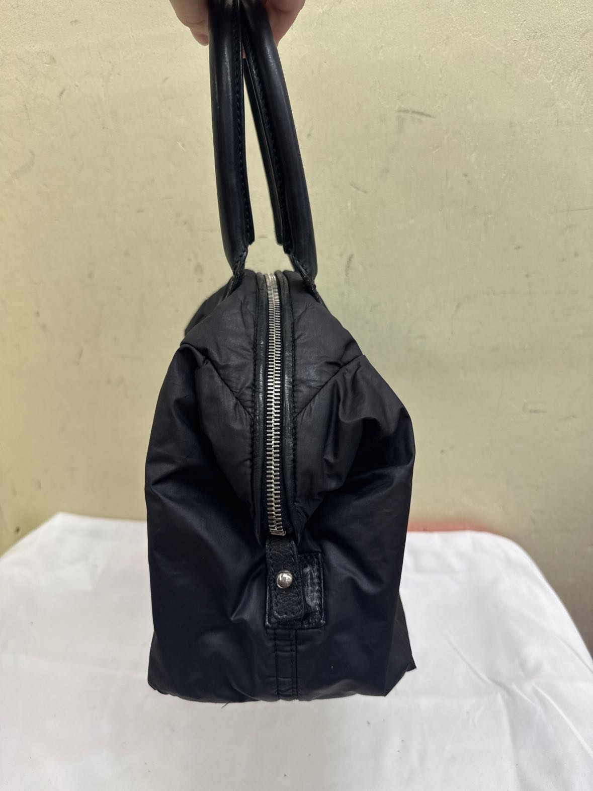 Yves Saint Laurent Signature Y front puff Silk Black Purse Bag YSL