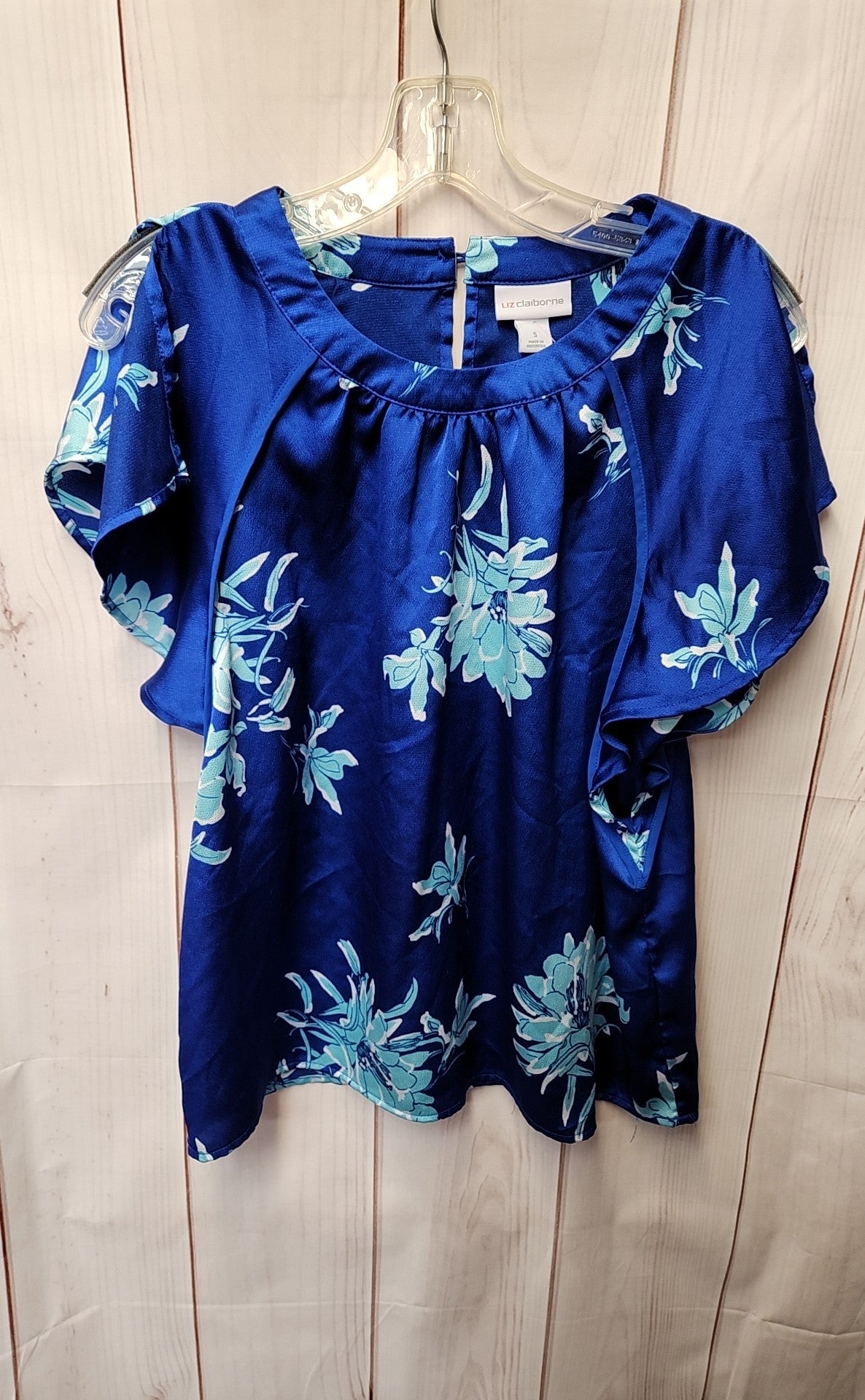 Liz Claiborne Women's Size S Blue Floral Sleeveless Top