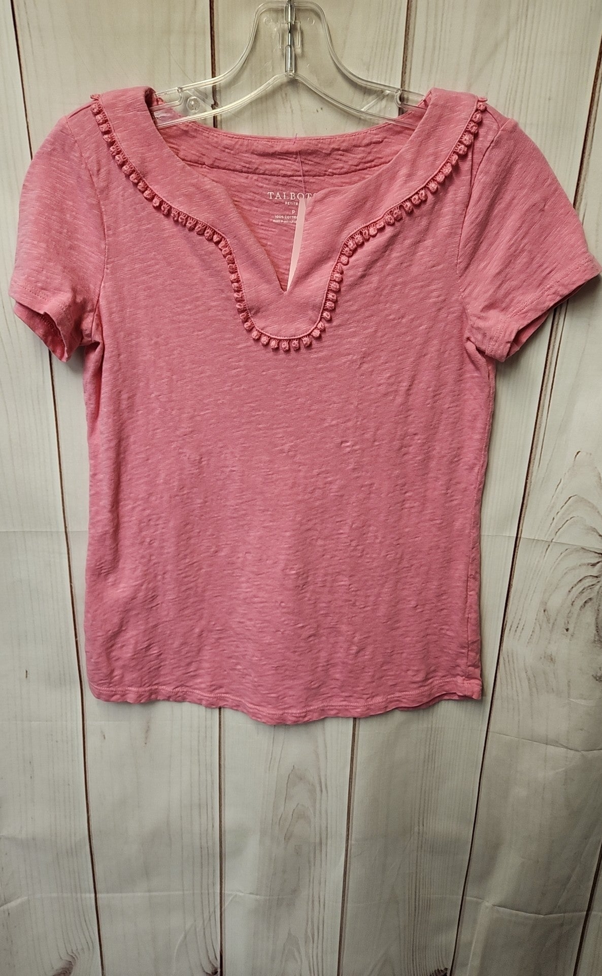 Talbots Women's Size Petite Pink Short Sleeve Top