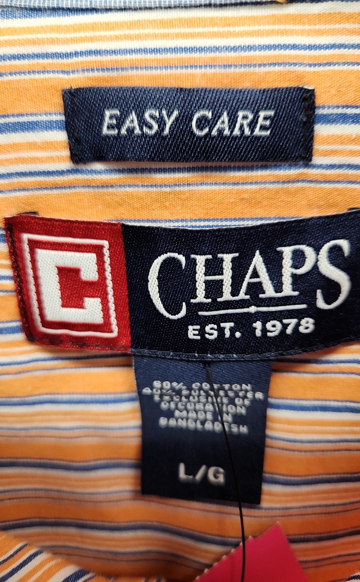 Chaps Men's Size L Orange Shirt