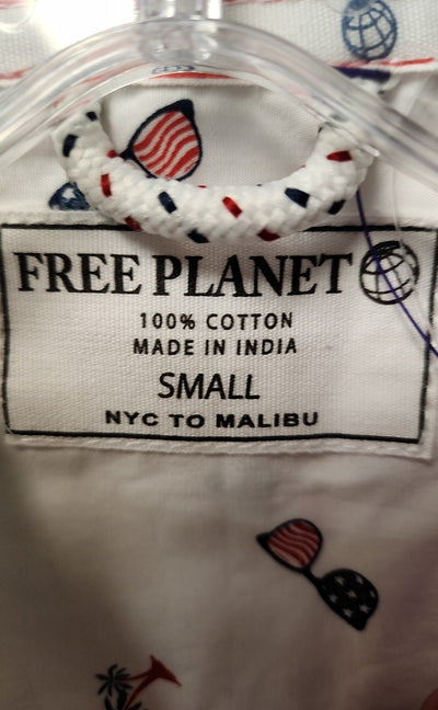 Free Planet Men's Size S White Shirt
