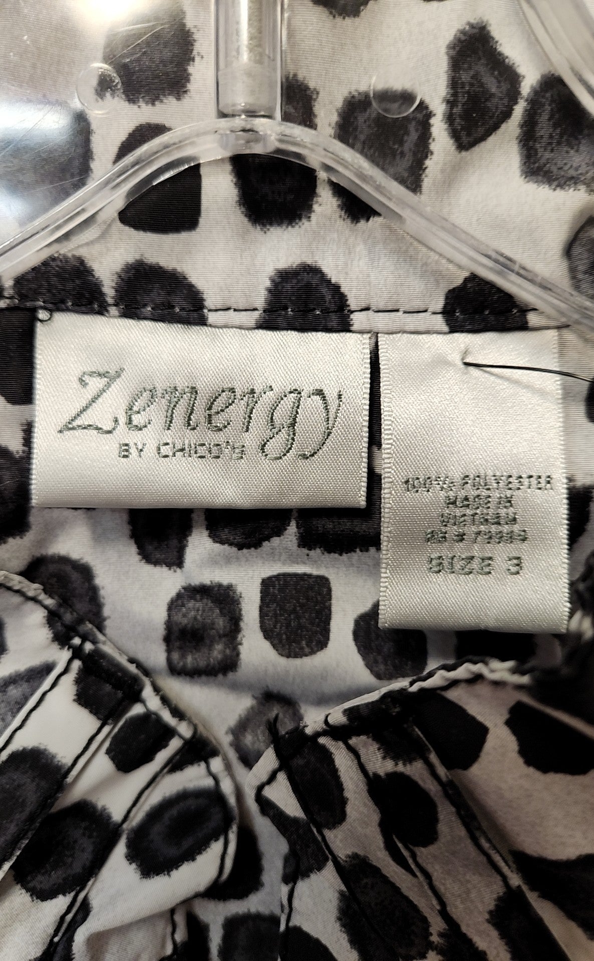 Zenergy - Chico's Women's Size XL Gray Animal Print Jacket