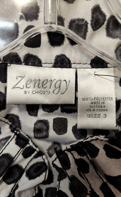 Zenergy - Chico's Women's Size XL Gray Animal Print Jacket