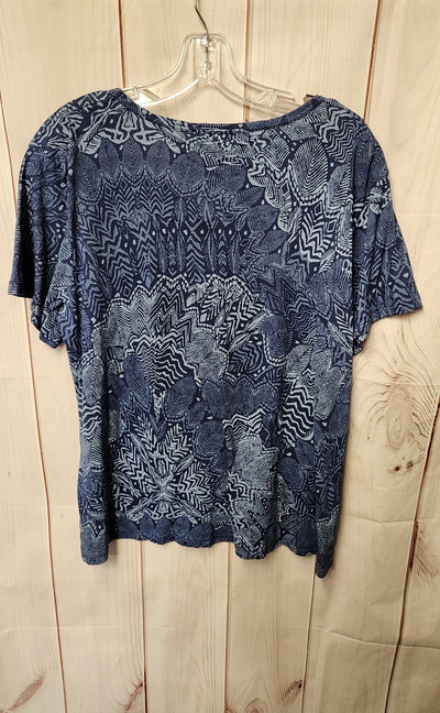 Fresh Produce Women's Size XXL Blue Short Sleeve Top