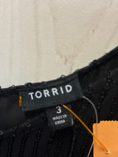 NWT Torrid Women's Size 3X Black Sequined Sleeveless Top