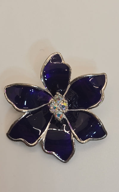Purple Flower Brooch Pin