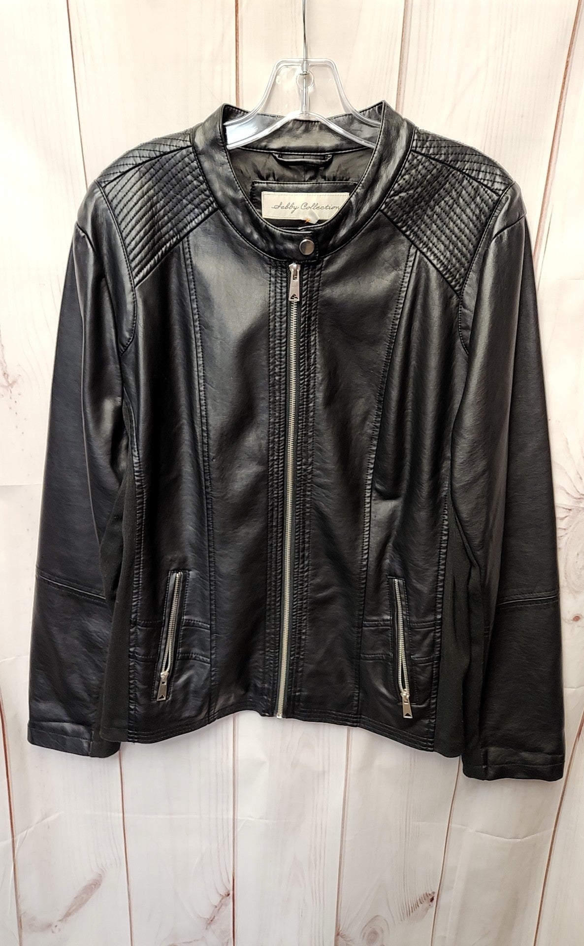 Sebby Collection Women's Size XL Black Leather Jacket