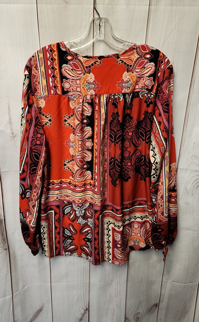 NWT Chico's Women's Size 2 = US L Red Long Sleeve Top