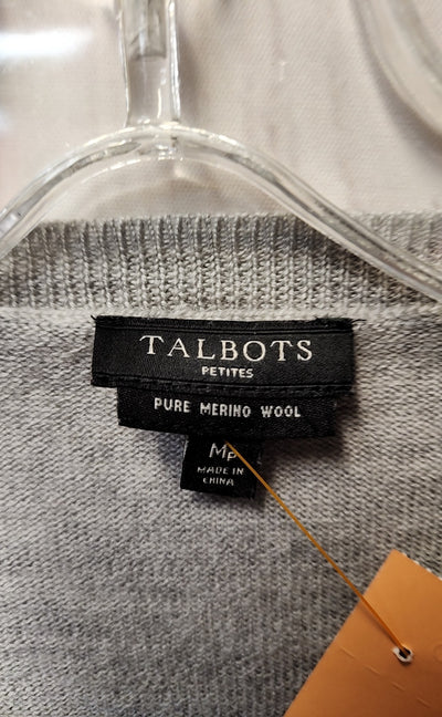 Talbots Women's Size M Petite Gray Sweater
