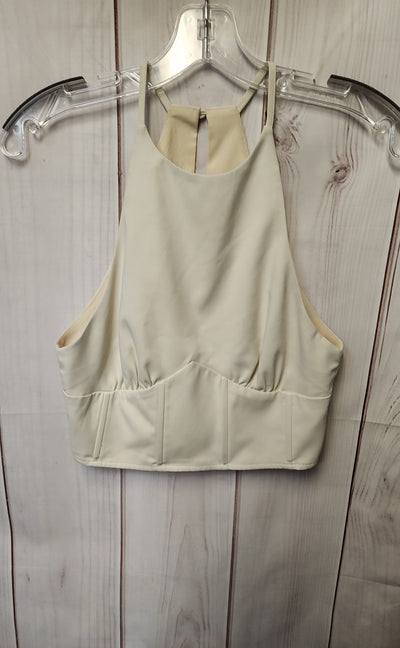 Showpo Women's Size 4 Beige Sleeveless Top