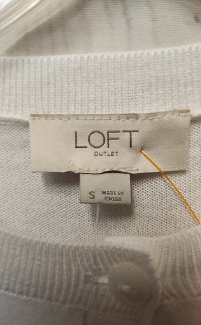 NWT Loft Women's Size S White Cardigan