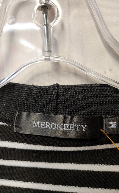 Merokeety Women's Size M Black & White Cardigan