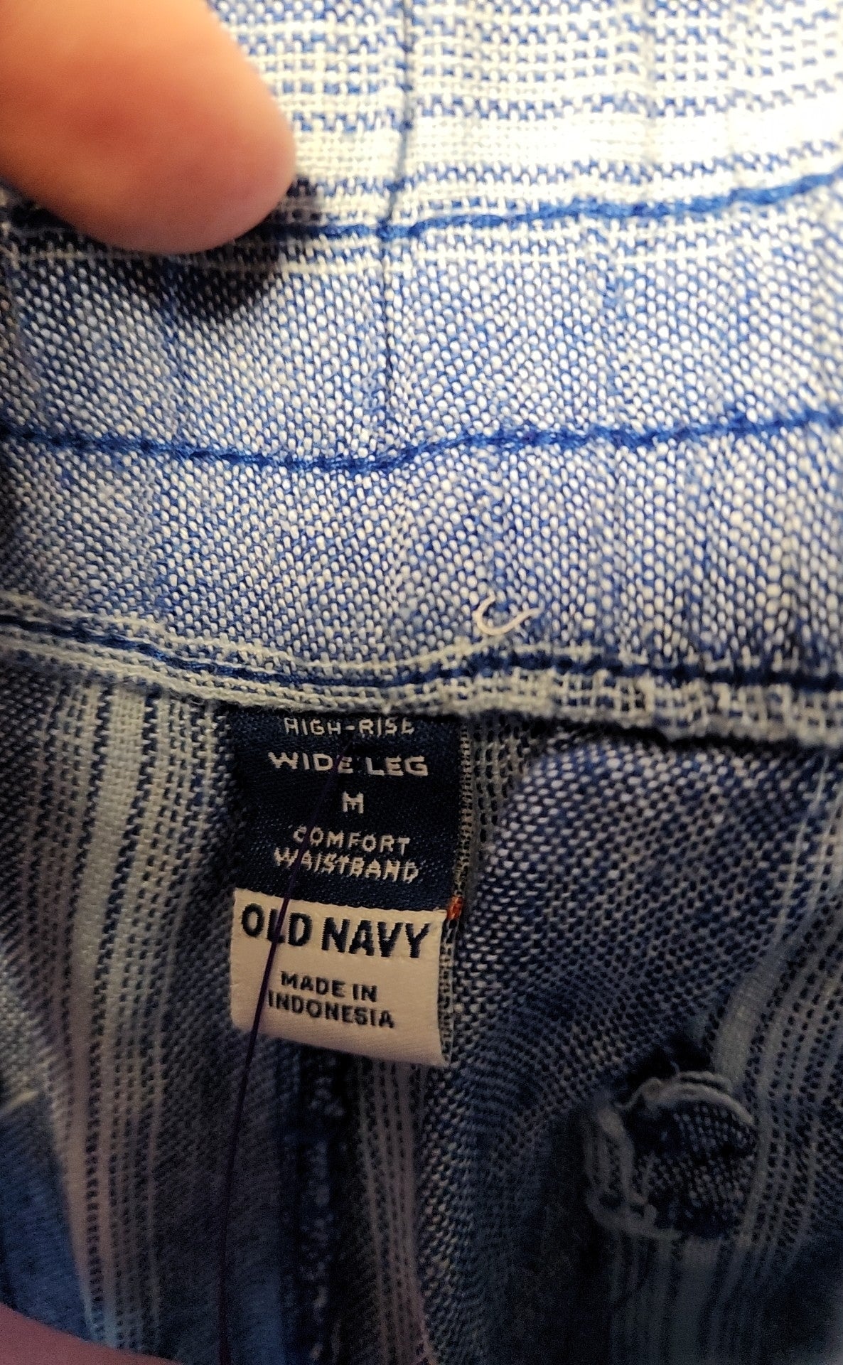 Old Navy Women's Size M Blue Pants High Rise Wide Leg