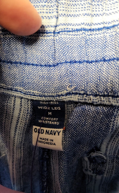 Old Navy Women's Size M Blue Pants High Rise Wide Leg