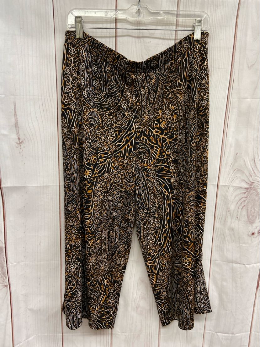 Susan Graver Women's Size M Black & Brown Pants