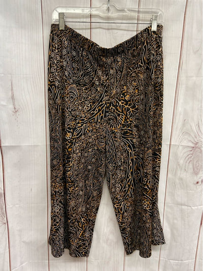 Susan Graver Women's Size M Black & Brown Pants
