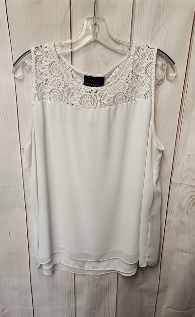 Attention Women's Size XL White Sleeveless Top