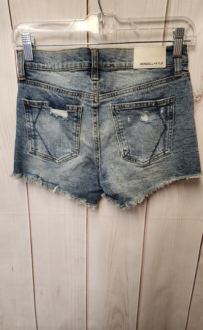 Kendall & Kylie Women's Size 25 (0) Blue Shorts The Icon Short