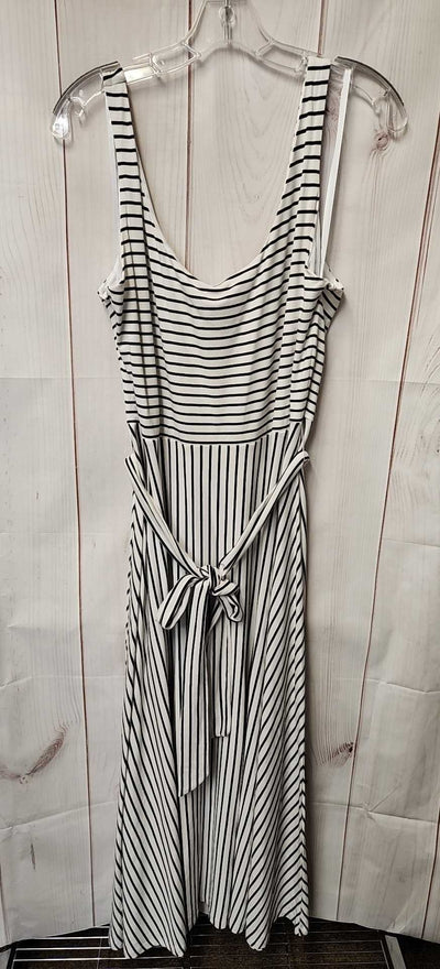 Loft Women's Size XL White & Black Dress