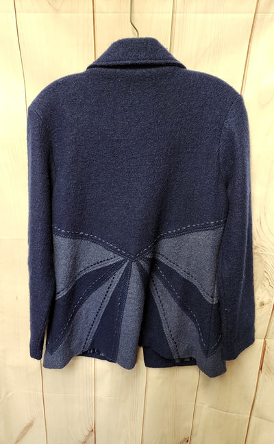 Carson Women's Size S Blue Wool Cardigan