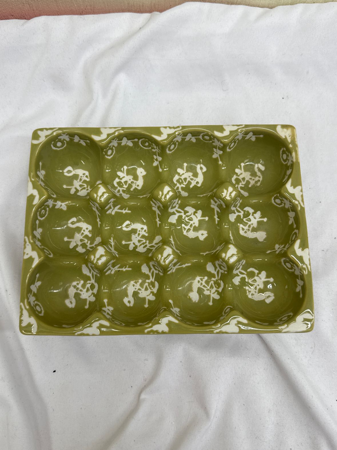 Green Ceramic Egg Dish