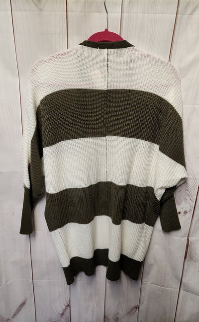 Streetwear Society Women's Size S White & Green Cardigan