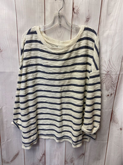 Ava & Viv Women's Size 2X White & Blue Sweater