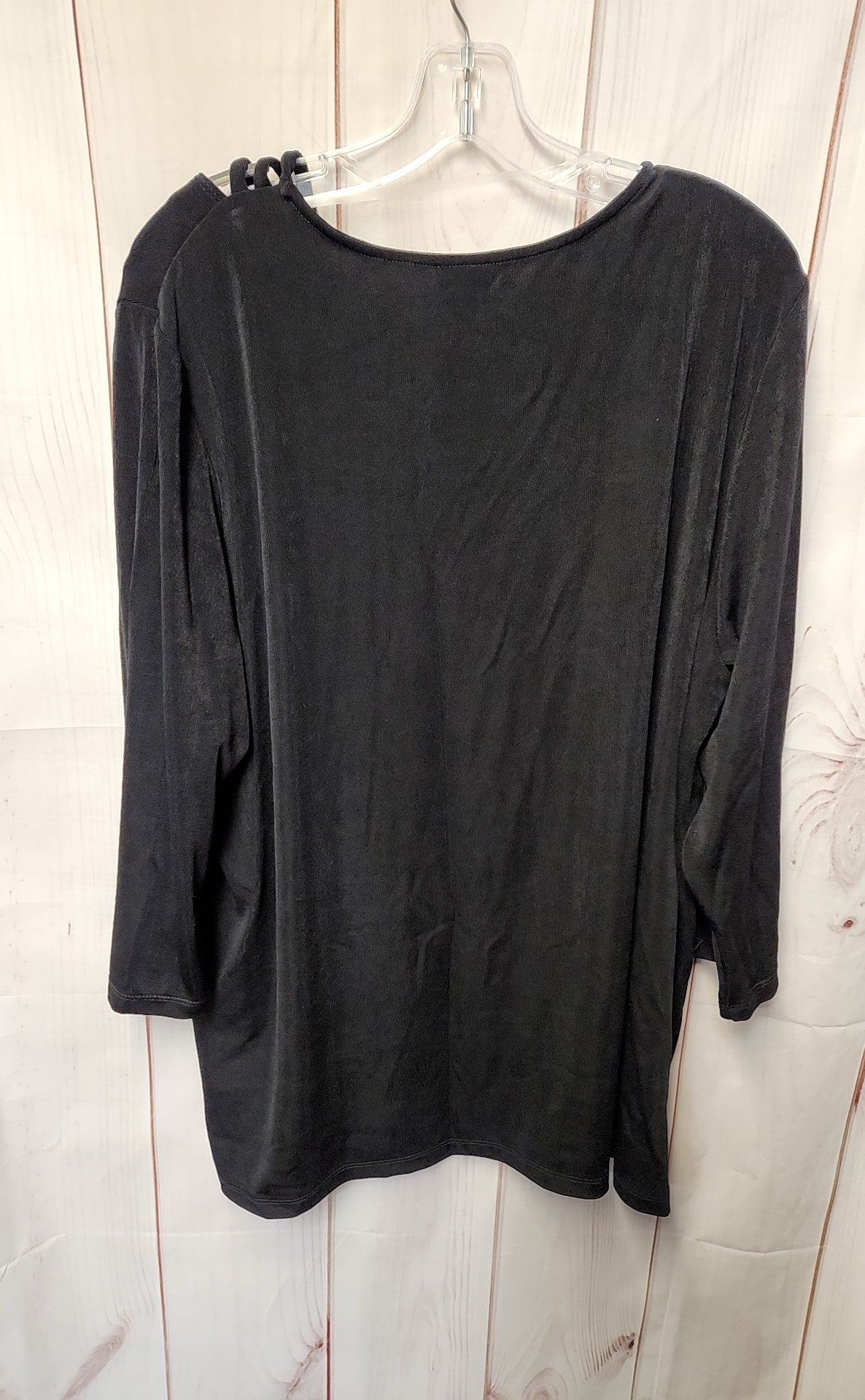 NWT Chico's Travelers Women's Size 4 = US 18/20 Black 3/4 Sleeve Top