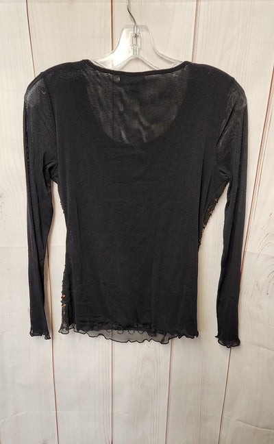 Cartise Women's Size M Black Sequined Long Sleeve Top