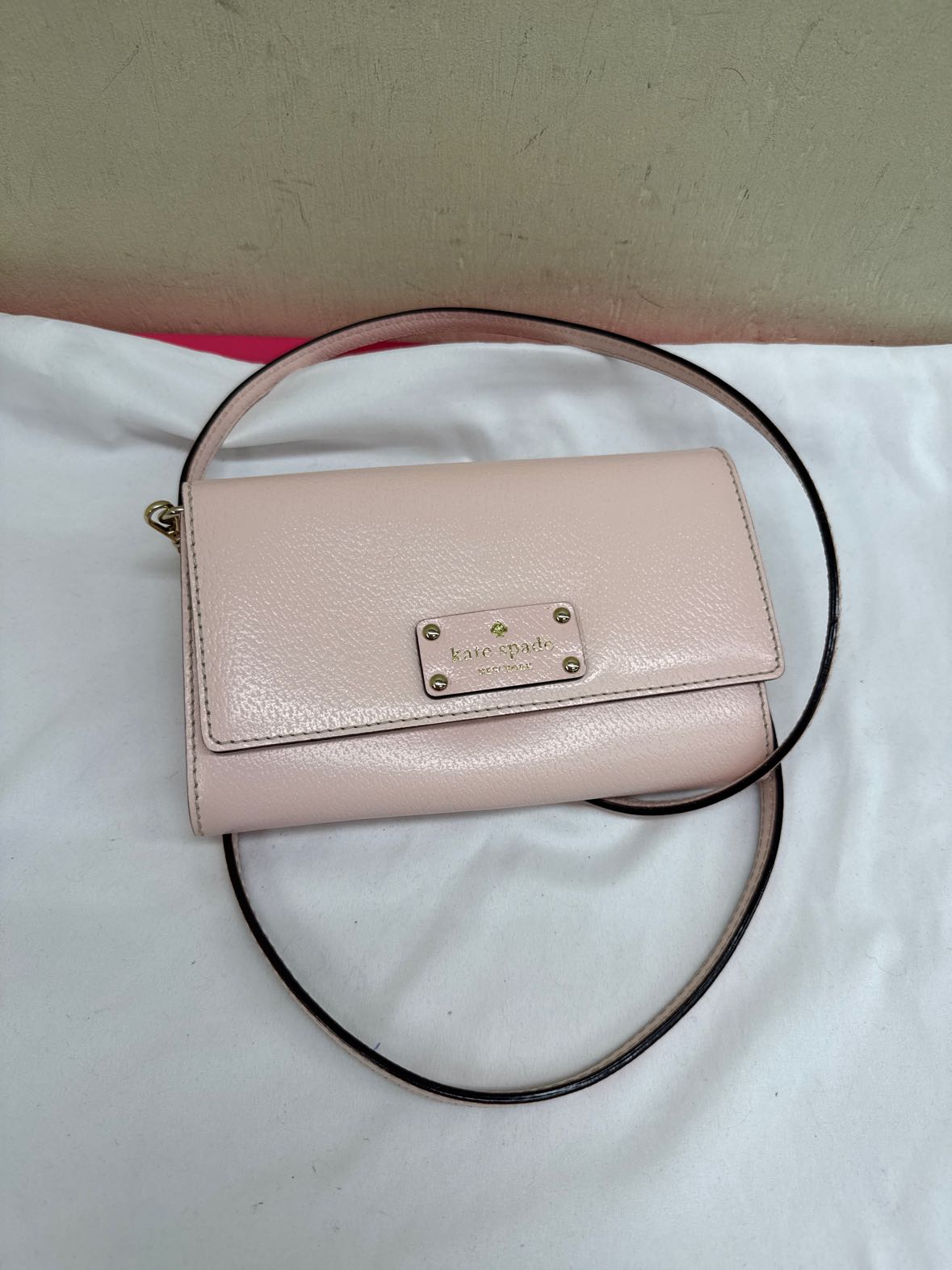 Kate Spade Pink Leather Crossbody Purse Bag