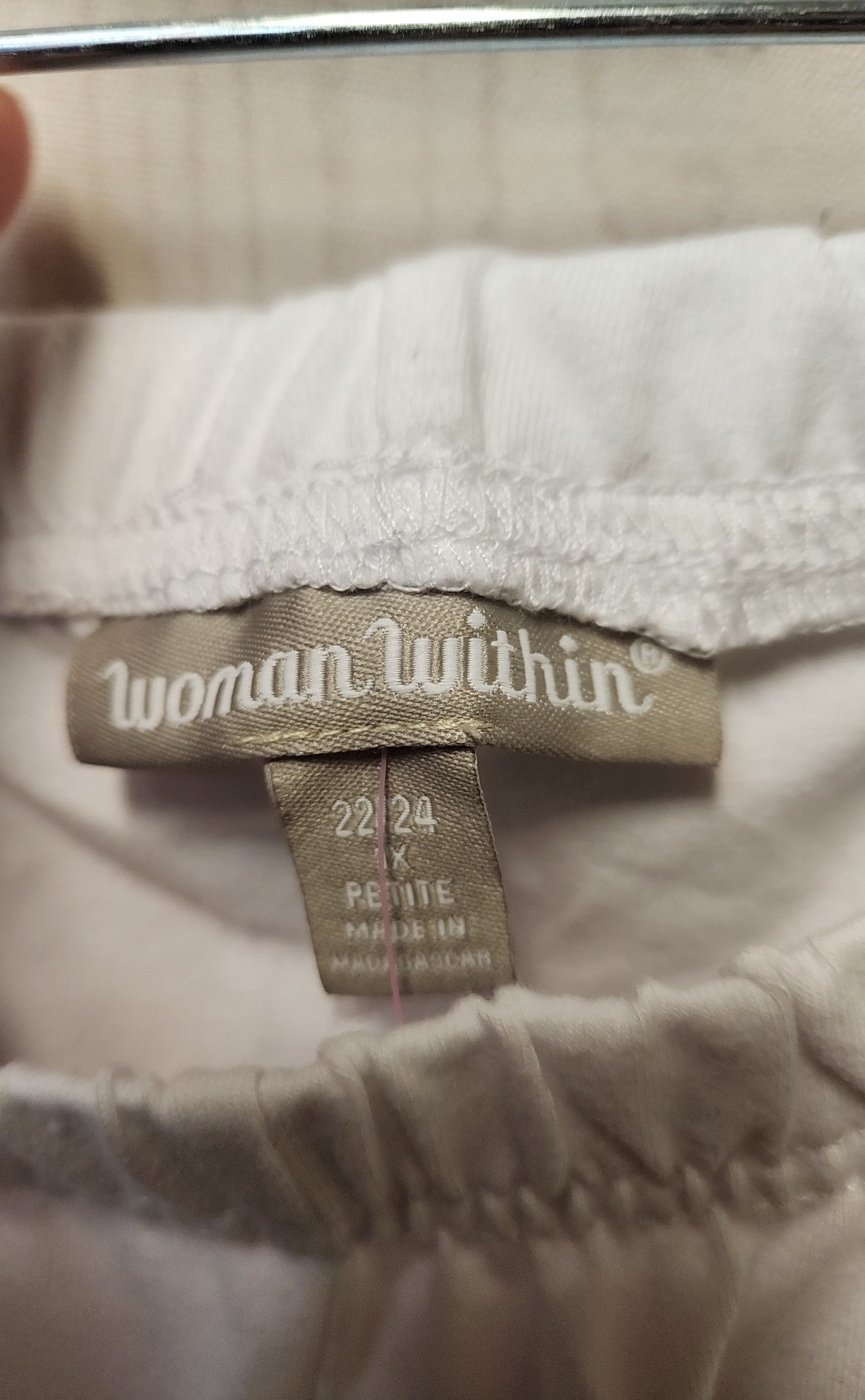 Woman Within Women's Size 22/24 White Capris