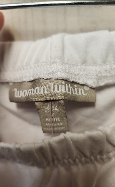 Woman Within Women's Size 22/24 White Capris