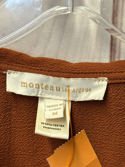 Monteau Women's Size M Orange 3/4 Sleeve Top