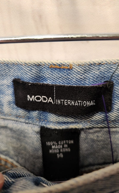 Moda International Women's Size 14 Blue Skirt