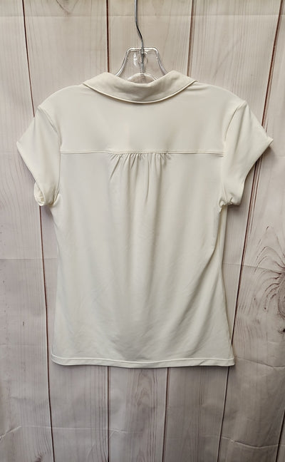 Alfani Women's Size M White Short Sleeve Top